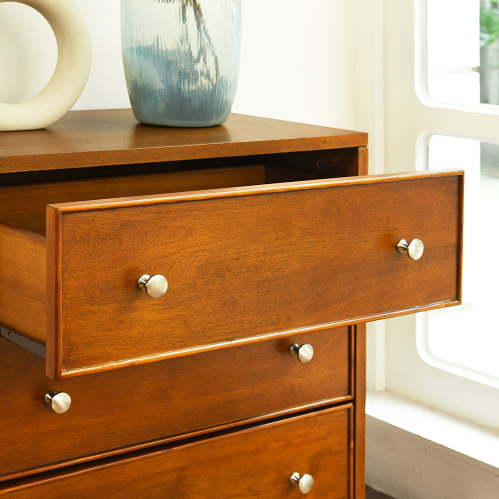 3 - Drawer Solid Wood Nightstand in Brown