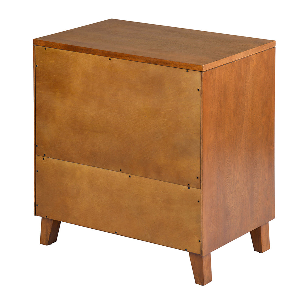 3 - Drawer Solid Wood Nightstand in Brown