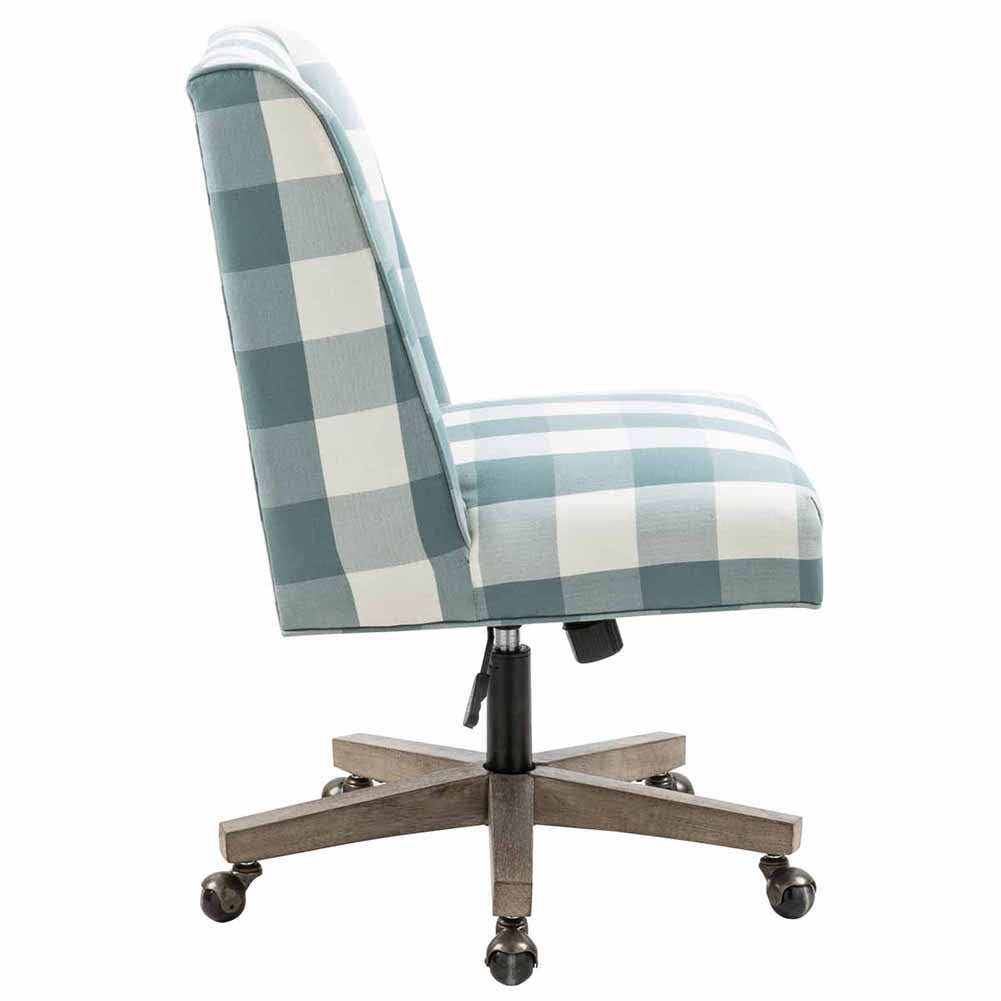 Home Office Fabric Upholstered Task Chair, Blue & White