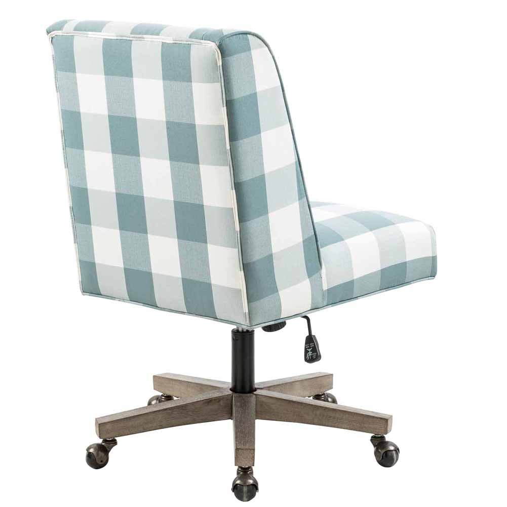 Home Office Fabric Upholstered Task Chair, Blue & White