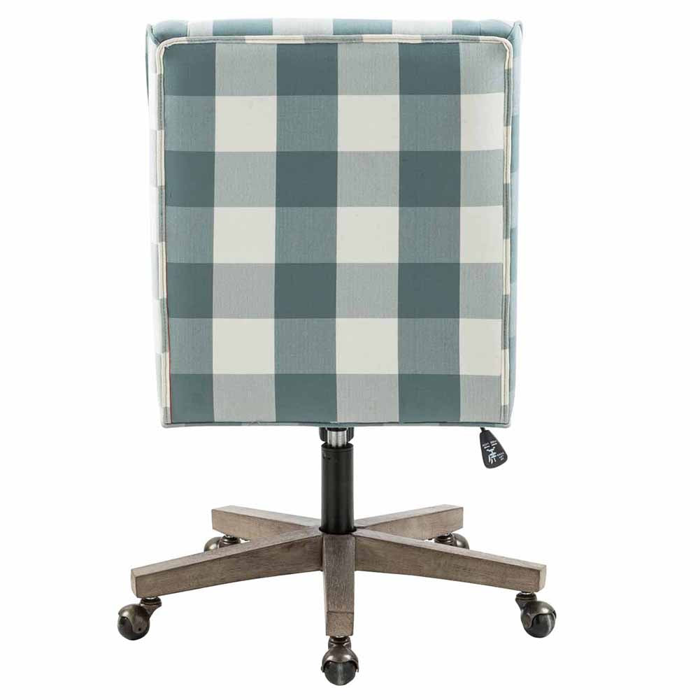 Home Office Fabric Upholstered Task Chair, Blue & White