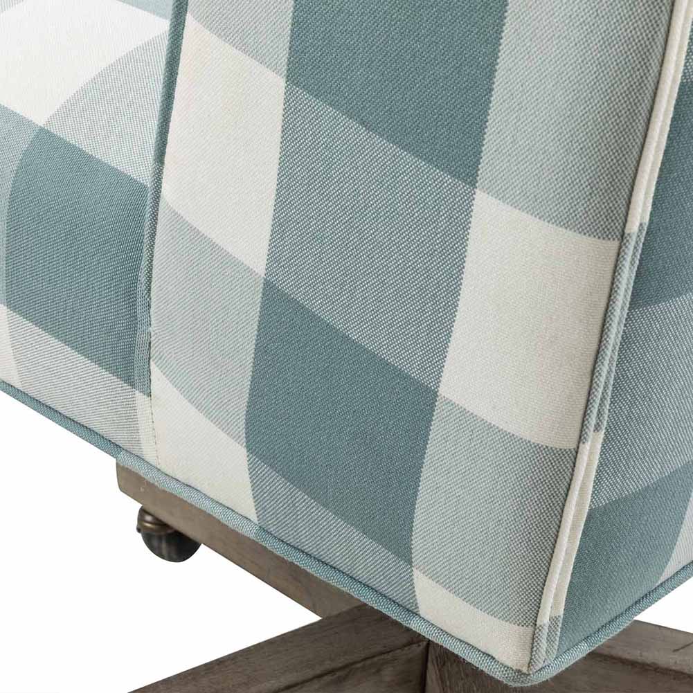 Home Office Fabric Upholstered Task Chair, Blue & White