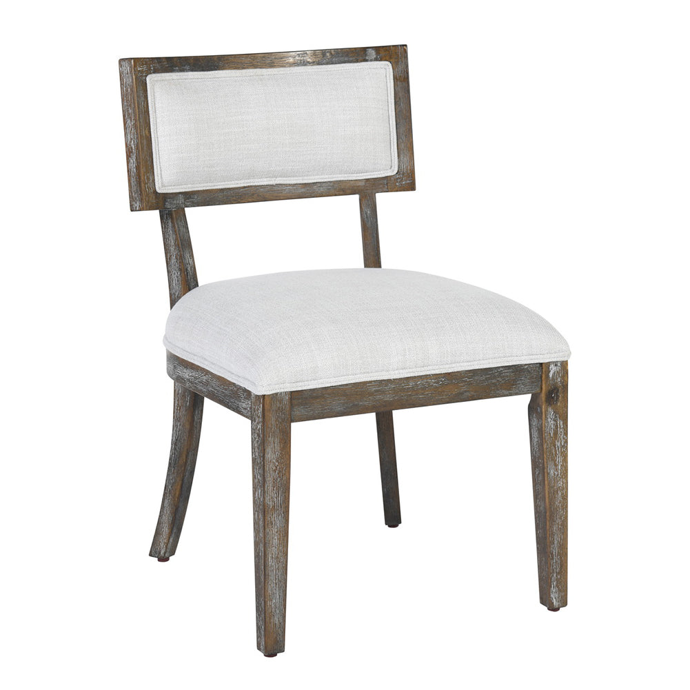 Fabric Upholstered Side Chair in White (Set of 2)