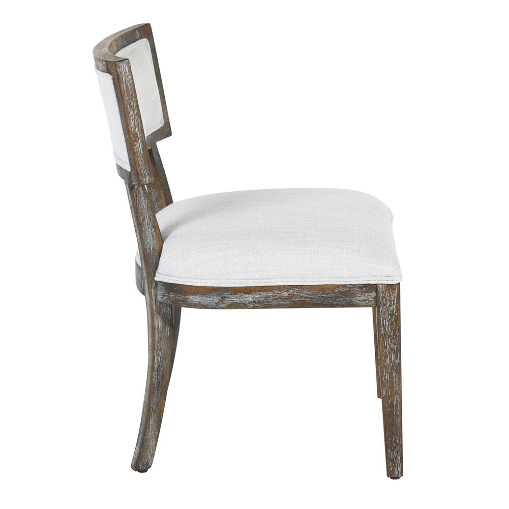 Fabric Upholstered Side Chair in White (Set of 2)