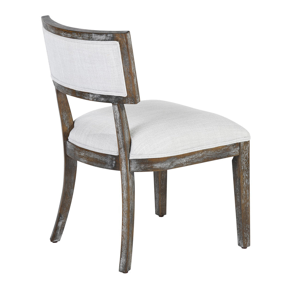 Fabric Upholstered Side Chair in White (Set of 2)