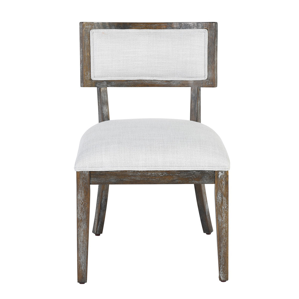 Fabric Upholstered Side Chair in White (Set of 2)