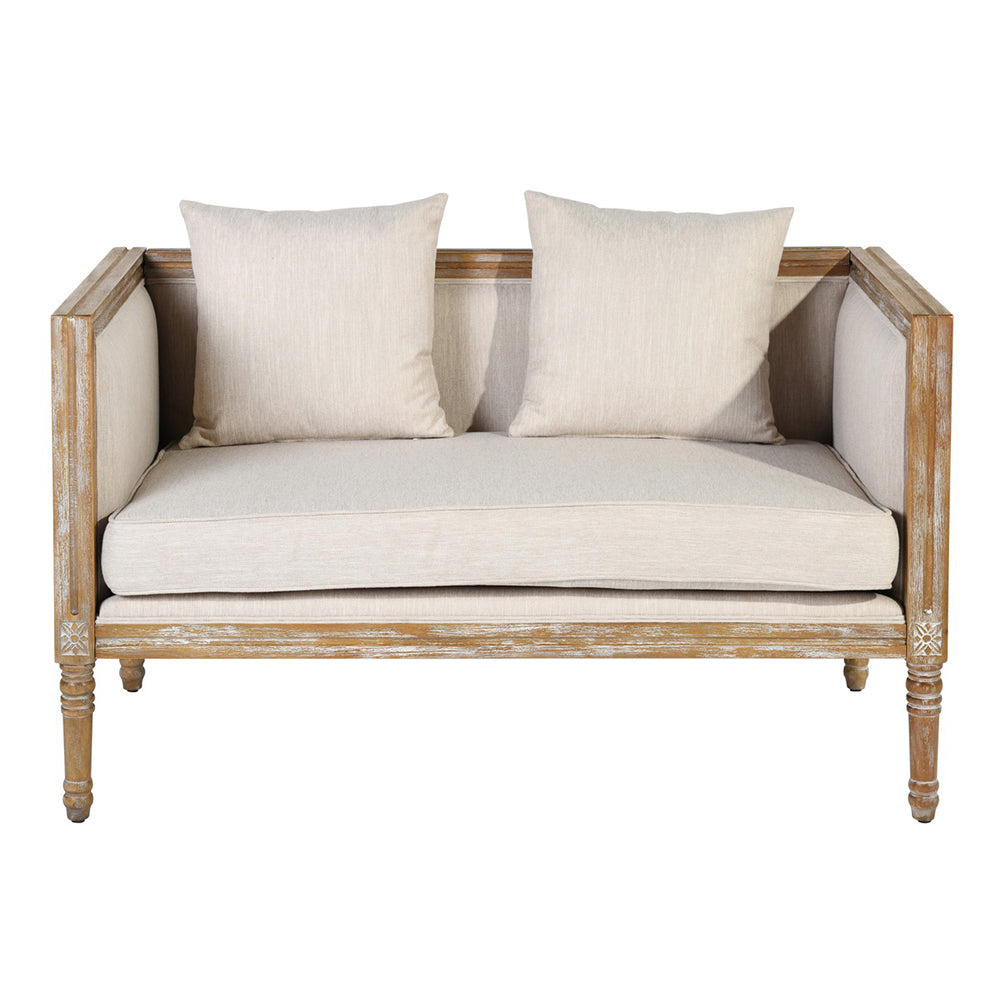 Retro Square Arm Loveseat with Reversible Cushions