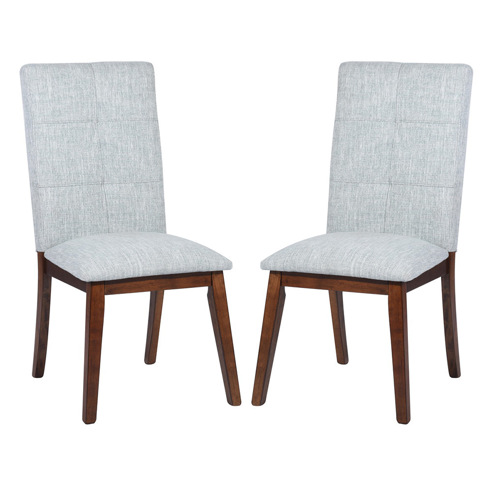 Fabric Upholstery Wooden Dining Chair (Set of 2) Grey