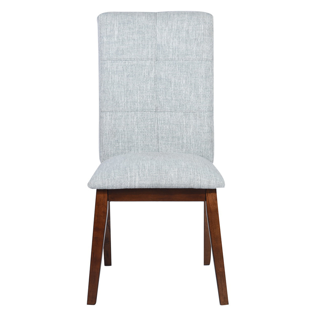 Fabric Upholstery Wooden Dining Chair (Set of 2) Grey