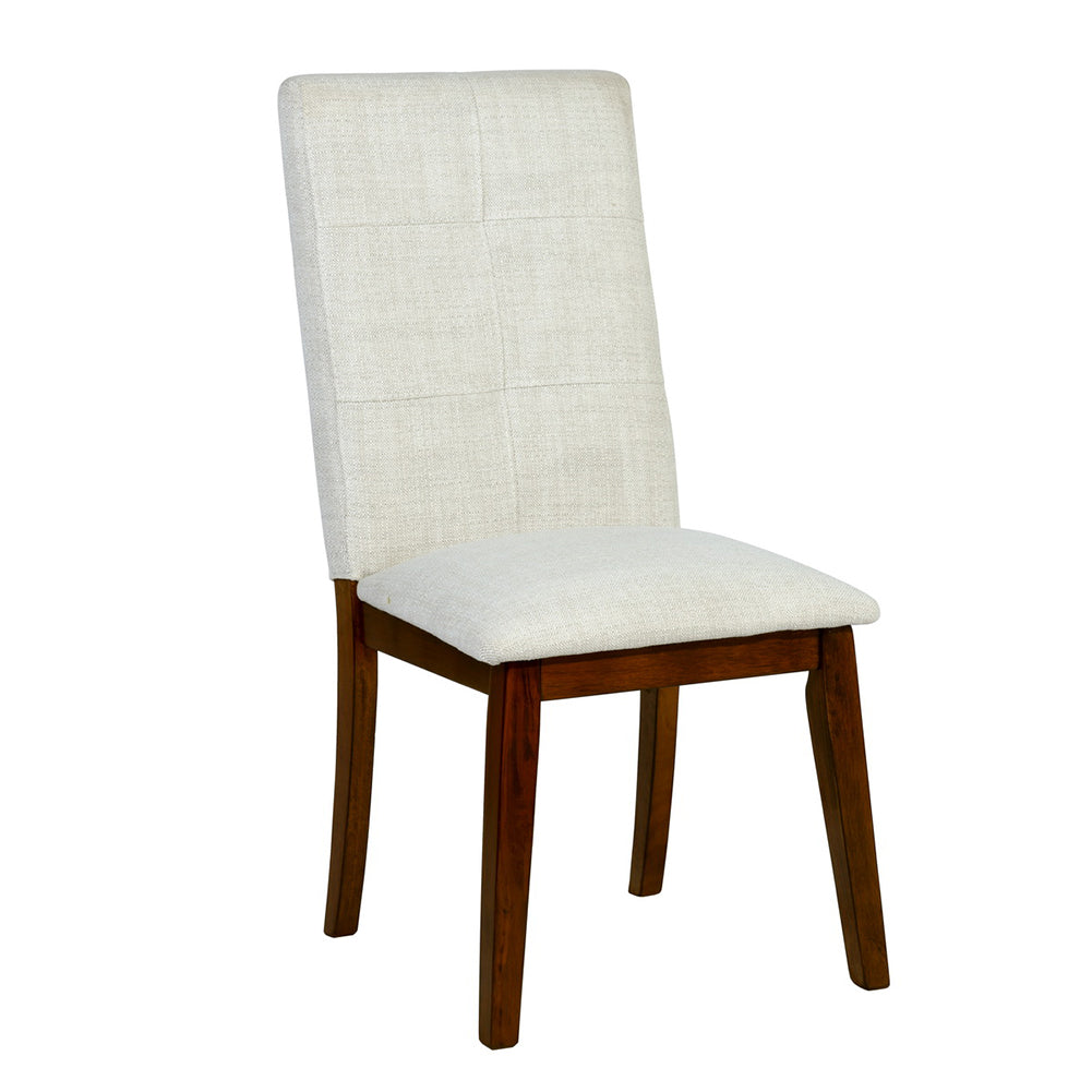 Fabric Upholstery Wooden Dining Chair (Set of 2) Beige