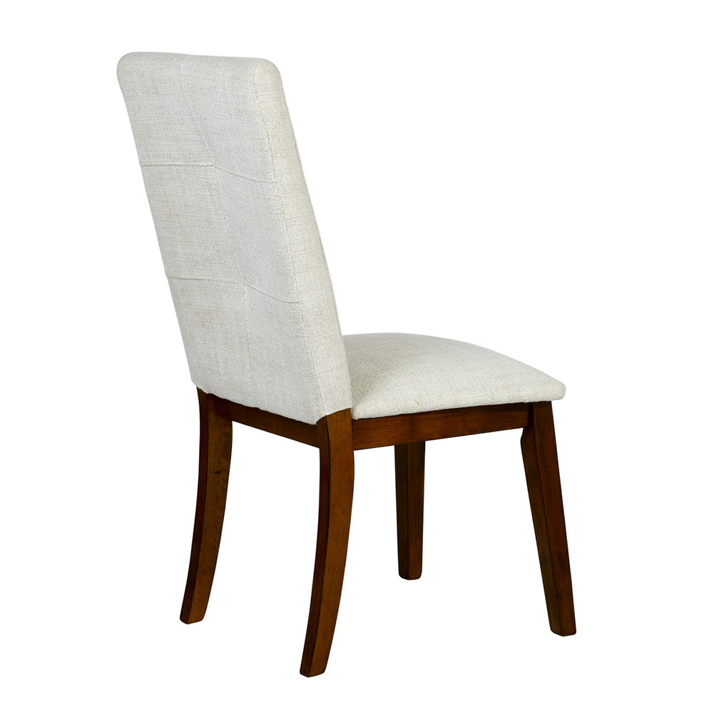 Fabric Upholstery Wooden Dining Chair (Set of 2) Beige