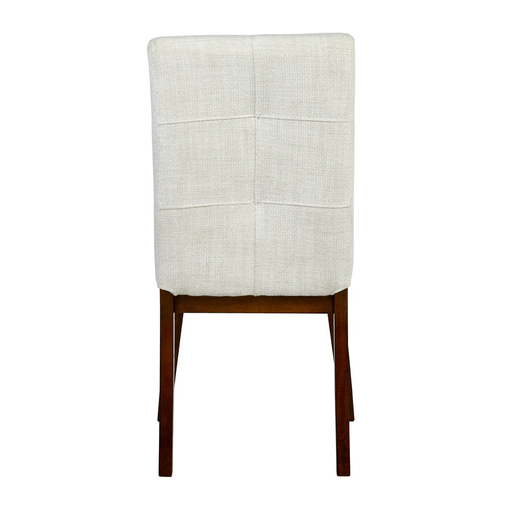 Fabric Upholstery Wooden Dining Chair (Set of 2) Beige