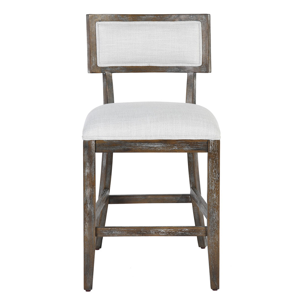 Counter Stools Dining Chairs (Set of 2) with Distressed Solid Wood Legs