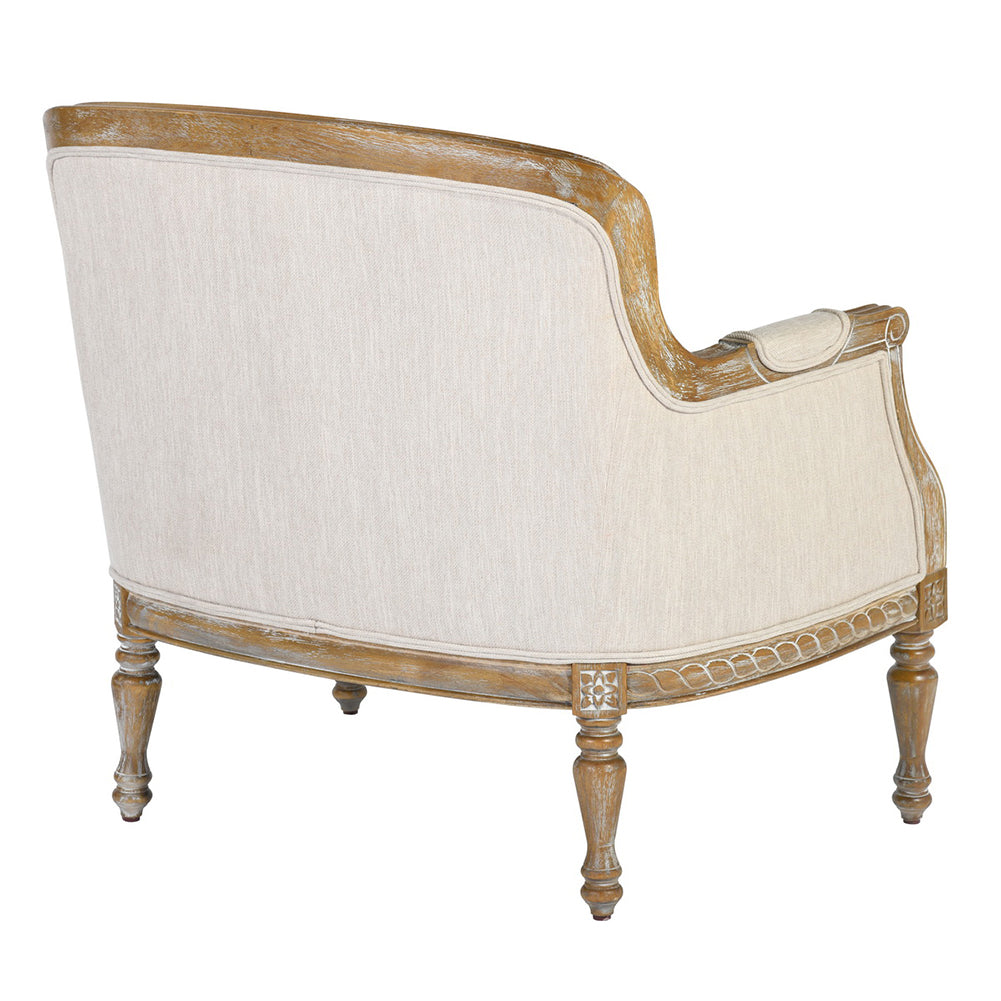 Upholstered Armchair Sofa Chair, Beige + Natural