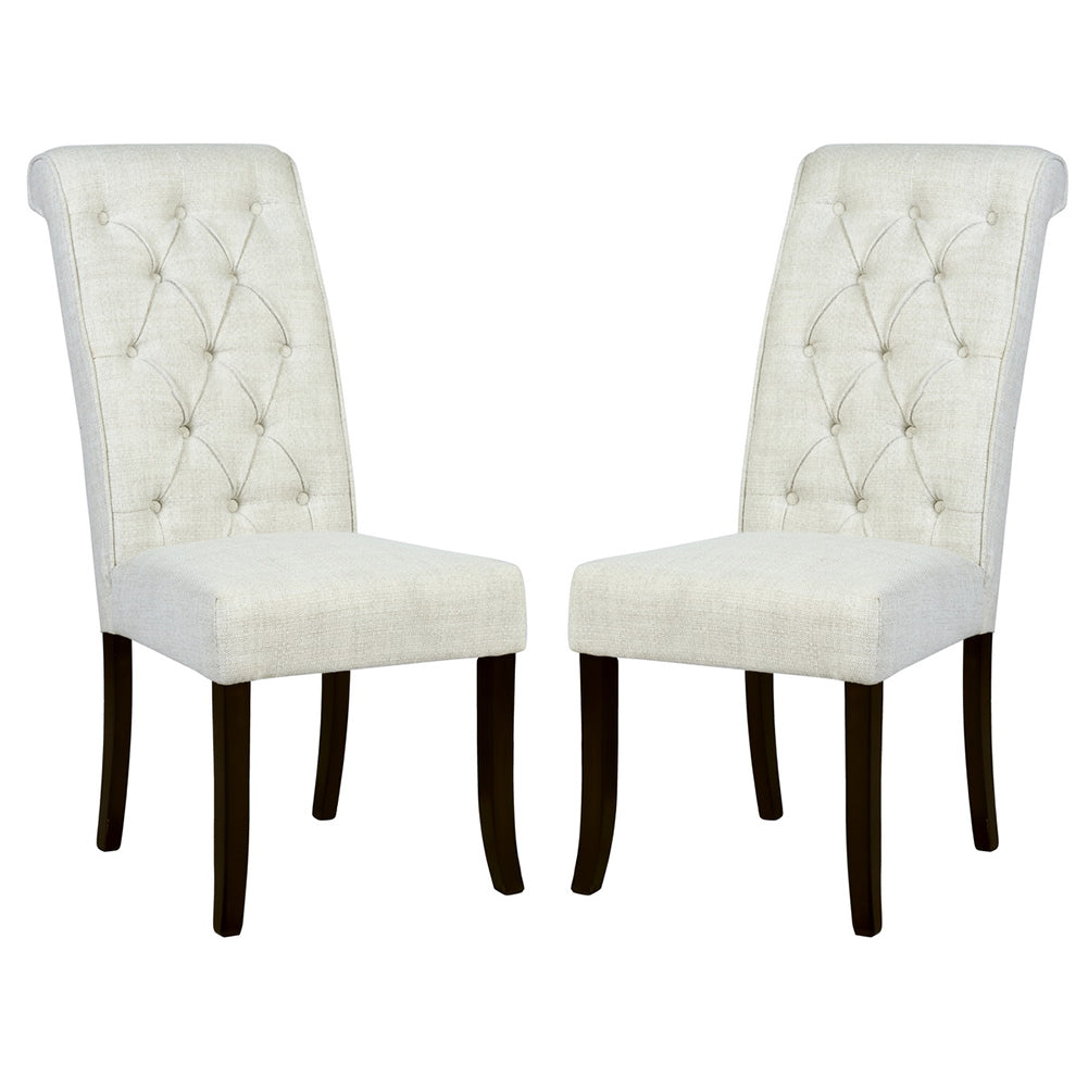 Tufted Upholstered Side Chair/Dinning Chair (Set of 2), Beige