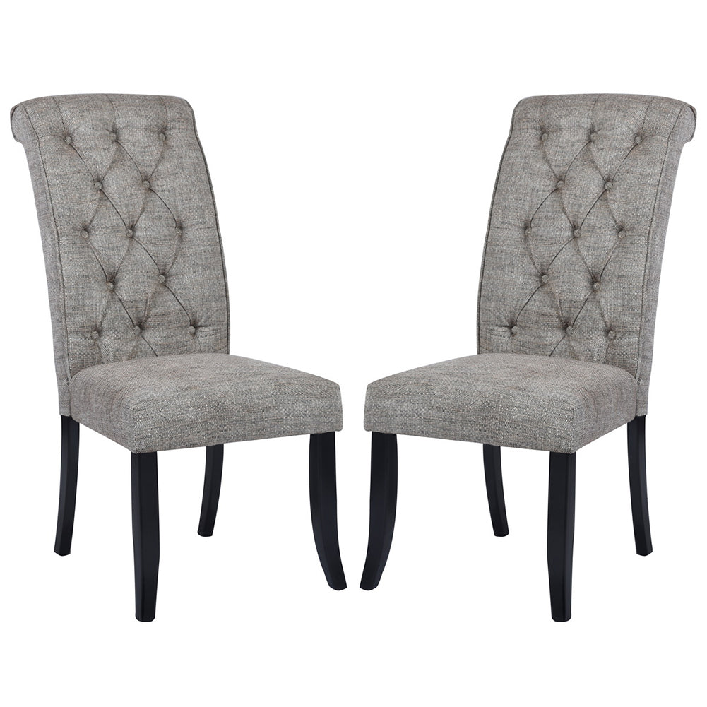 Tufted Upholstered Side Chair/Dinning Chair (Set of 2), Dark Gray