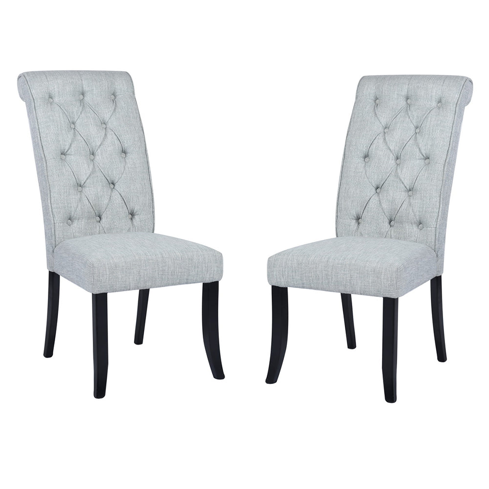 Tufted Upholstered Side Chair/Dinning Chair (Set of 2), Gray