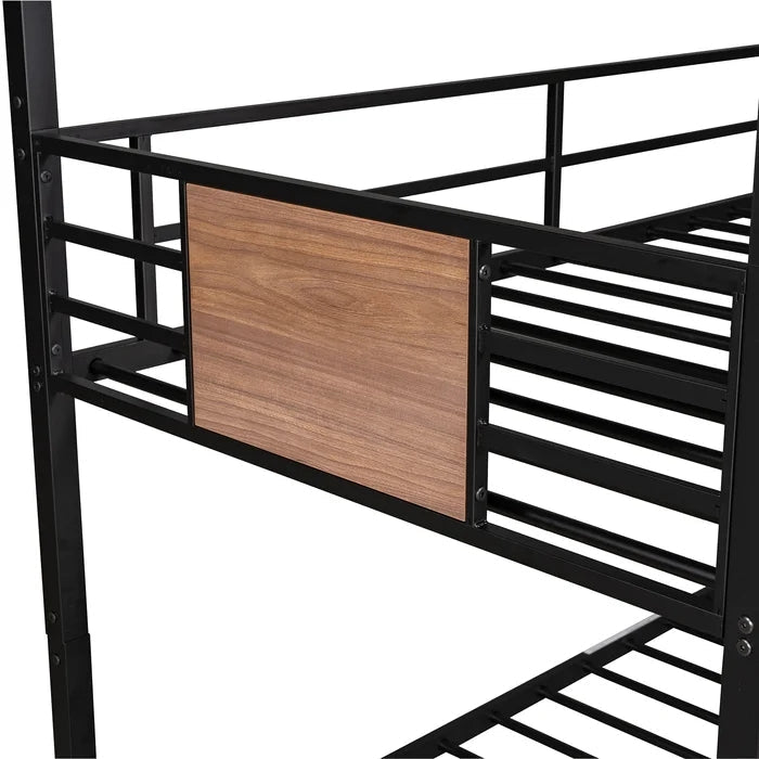 Metal Twin Size Triple Bunk Bed, Black