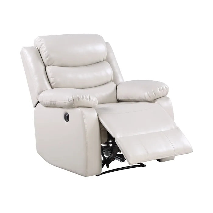 39'' Wide Faux Leather Power Standard Recliner, Beige