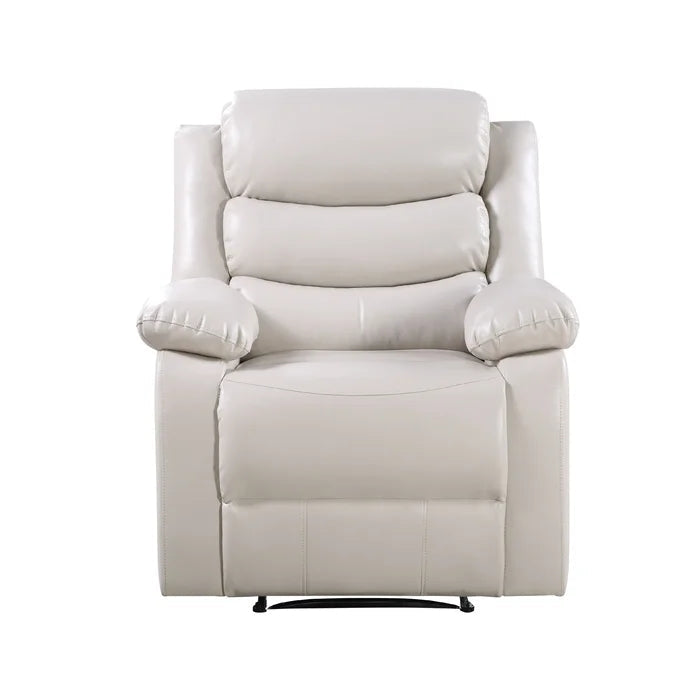 39'' Wide Faux Leather Power Standard Recliner, Beige
