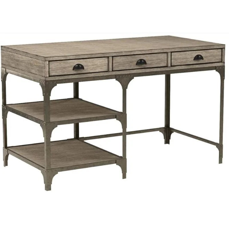 Writing Desk, Weathered Oak & Antique Silver