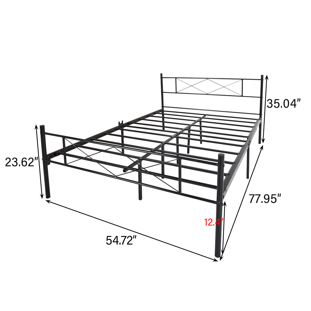 Full Metal Bed Frame with Headboard