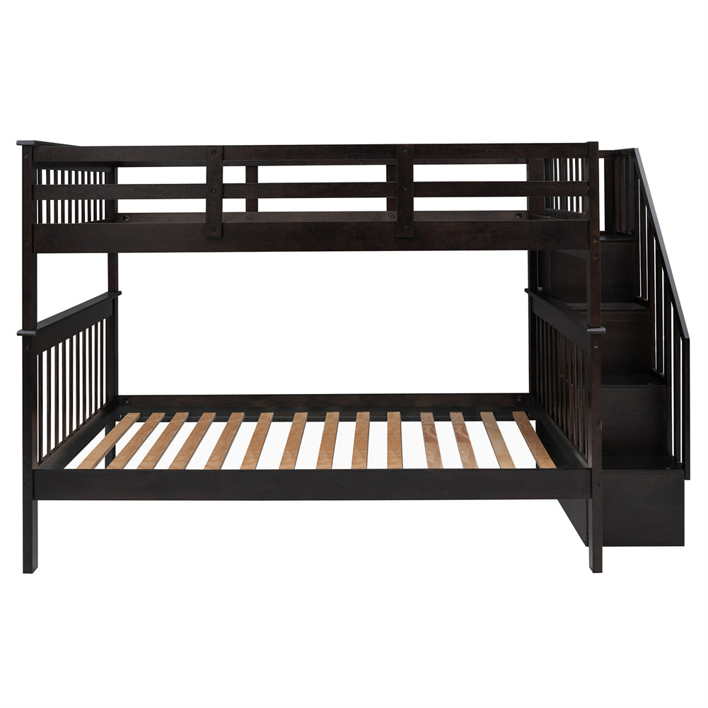 Full-over-Full Bunk Bed with SStorage Stairs