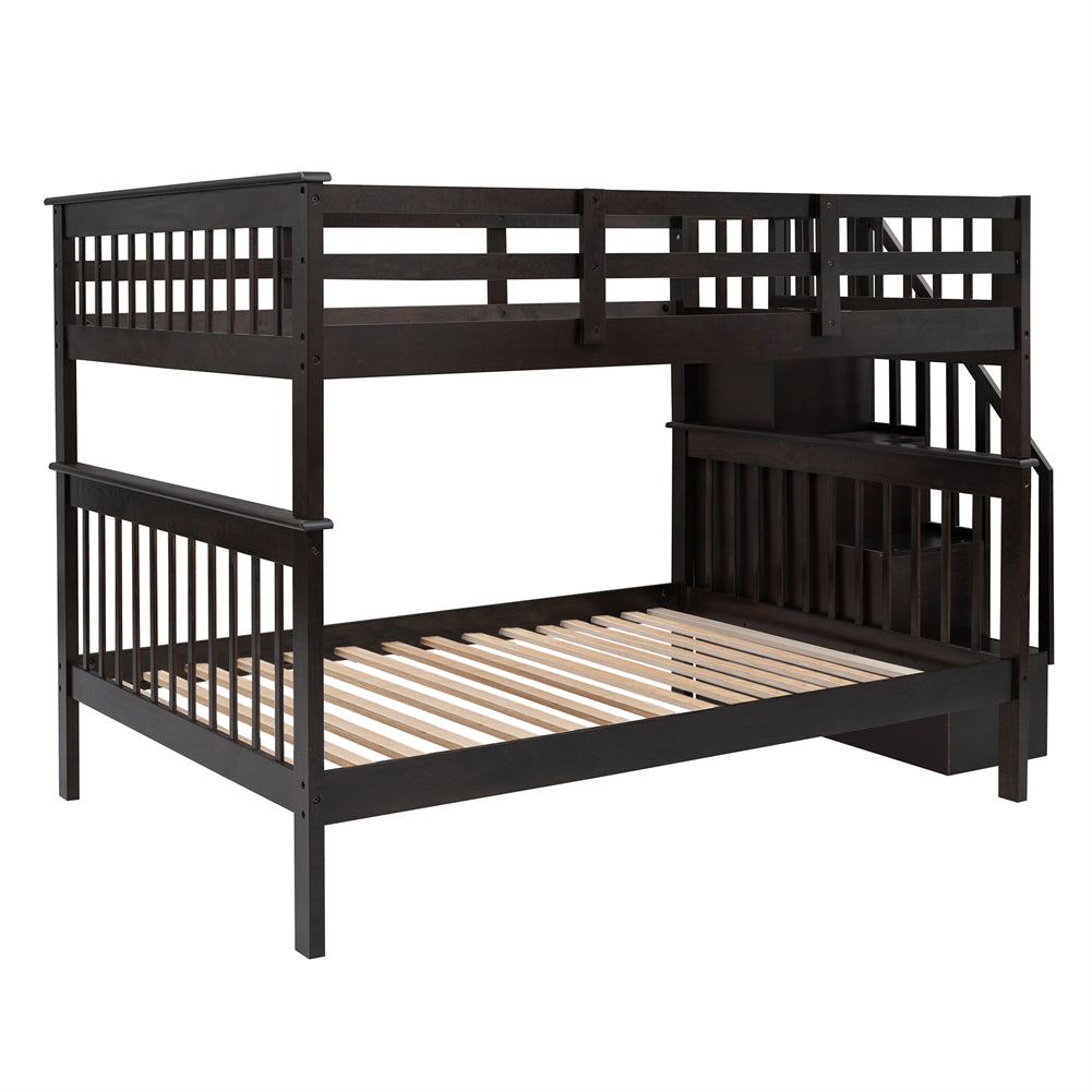 Full-over-Full Bunk Bed with SStorage Stairs