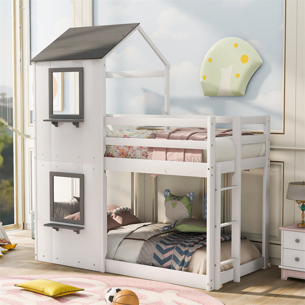 Tree House Twin-Over-Twin Kids Bunk Bed