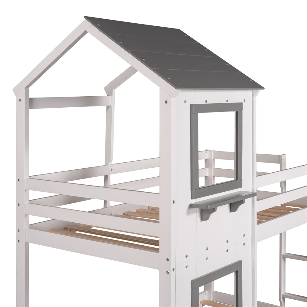 Tree House Twin-Over-Twin Kids Bunk Bed