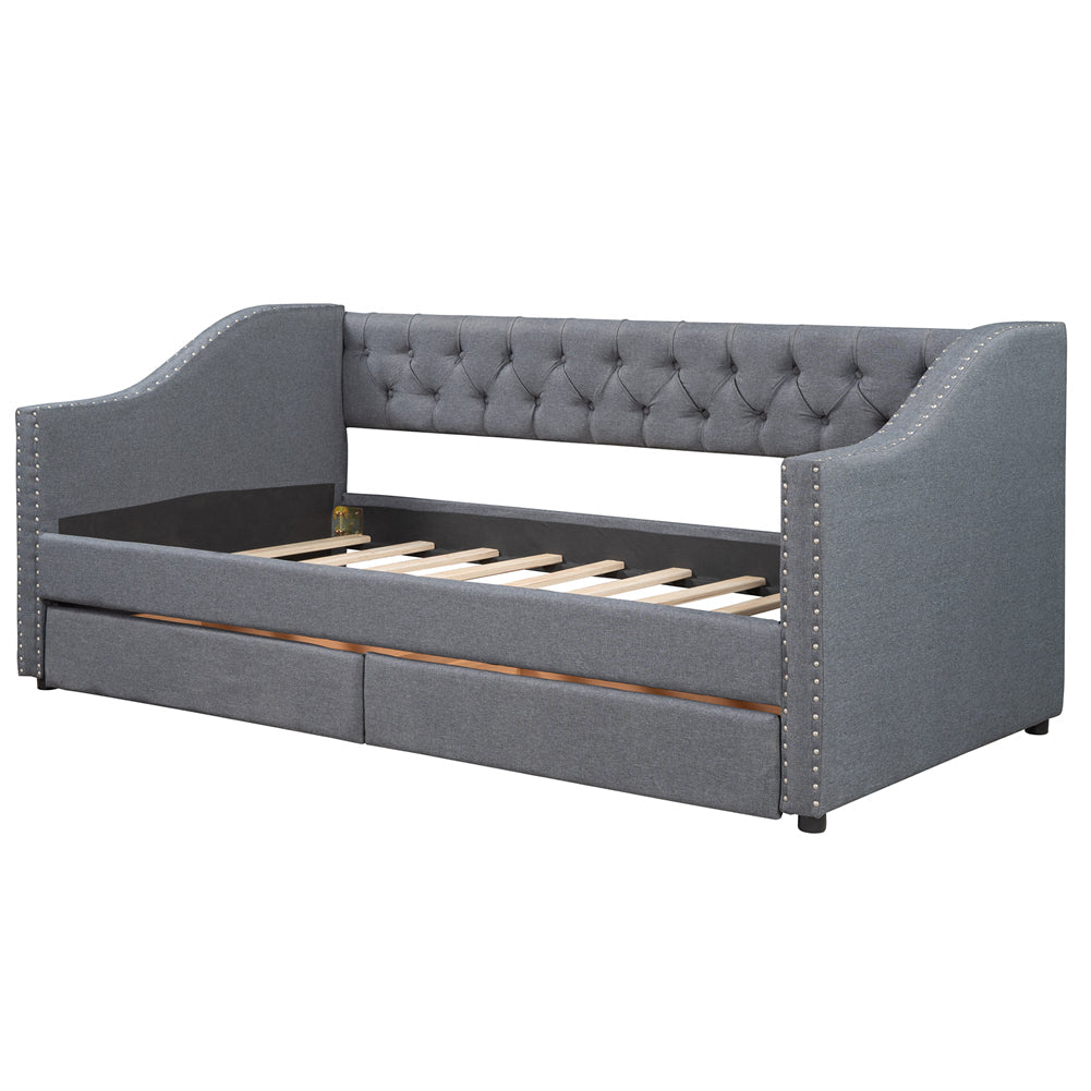 Upholstered Daybed with Drawers