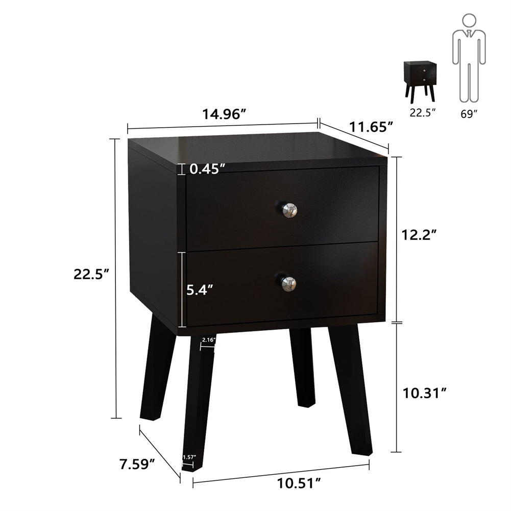 Bedside Table with 2-Drawers