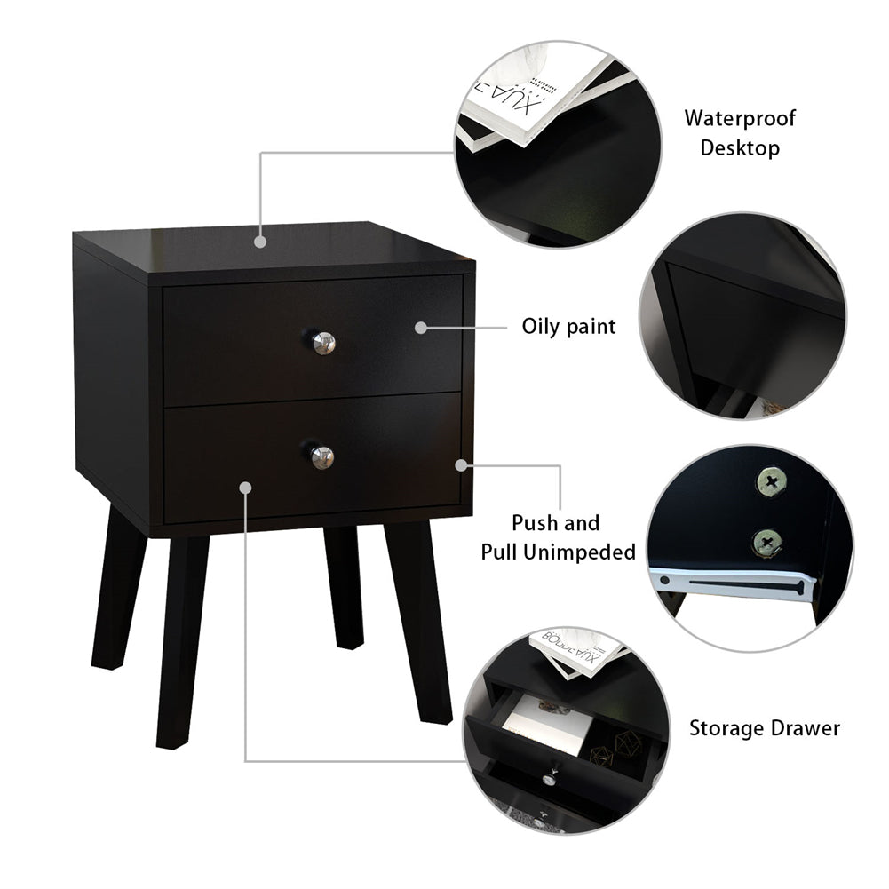 Bedside Table with 2-Drawers