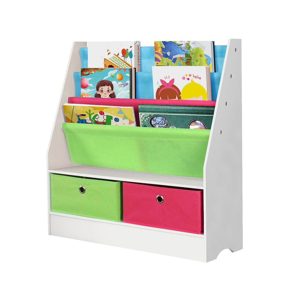 Kids Bookcase with Storage Bins and Drawers