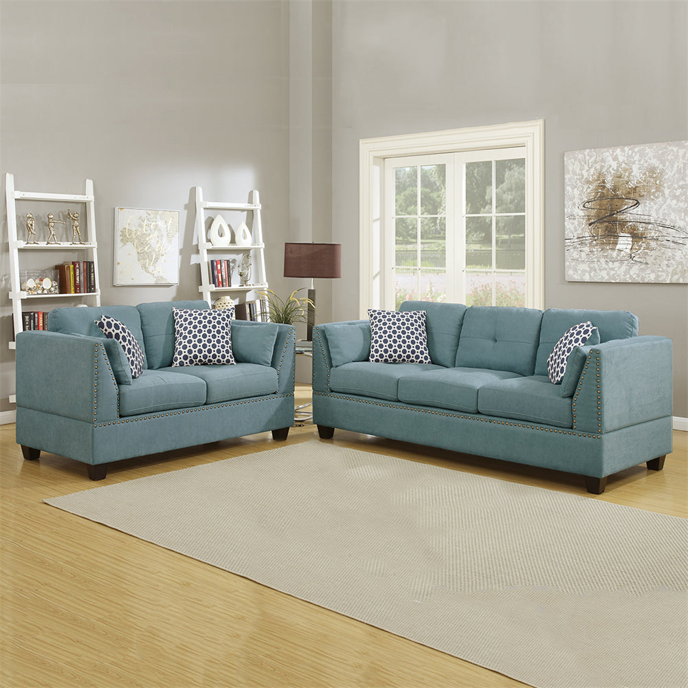 2 Piece Sofa Set With Pillows