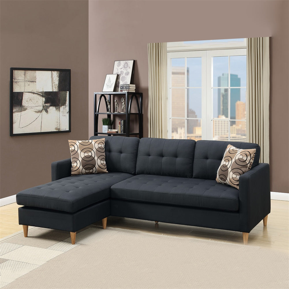 Reversible Sectional Sofa with Pillows