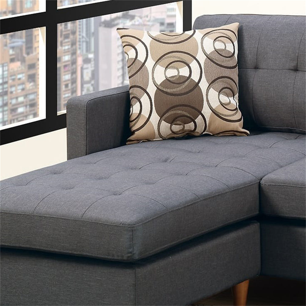 Reversible Sectional Sofa with Pillows