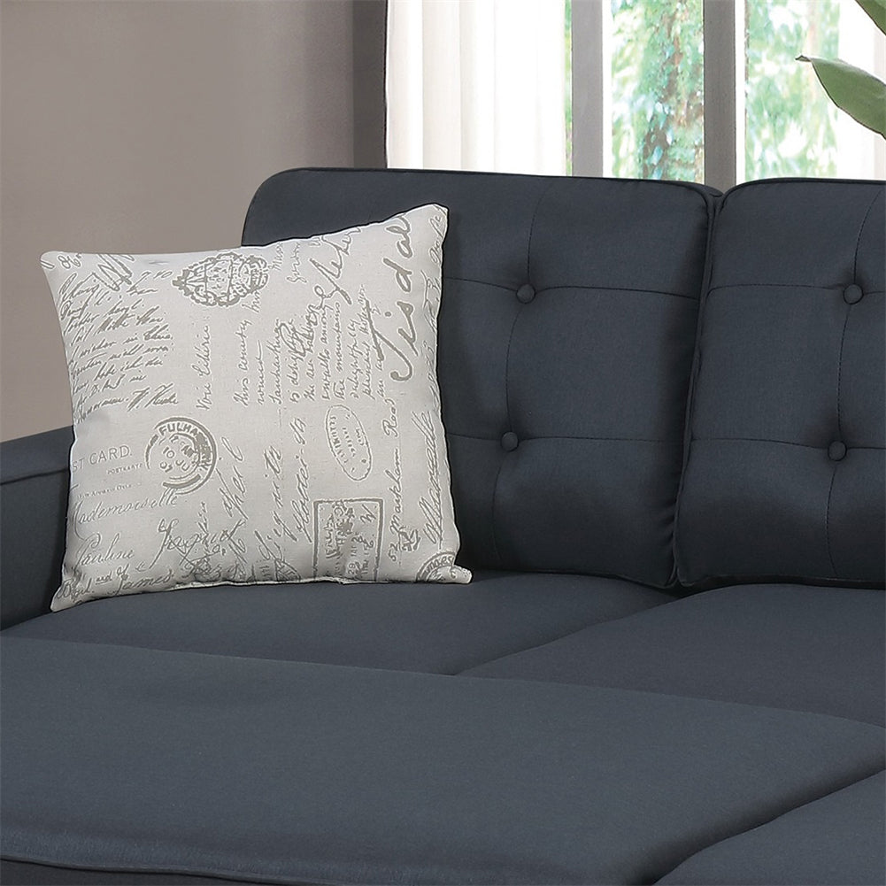 Reversible Sectional Sofa with Ottoman and Pillows