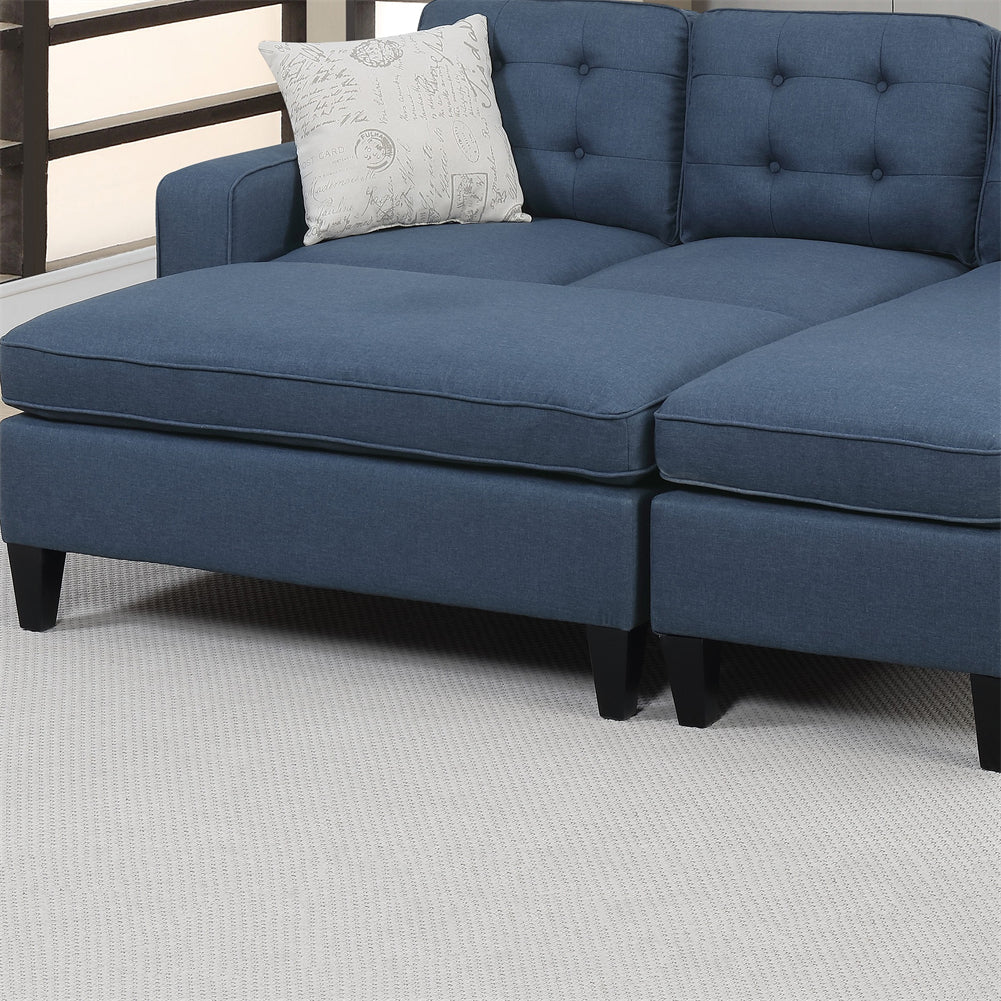 Reversible Sectional Sofa with Ottoman and Pillows