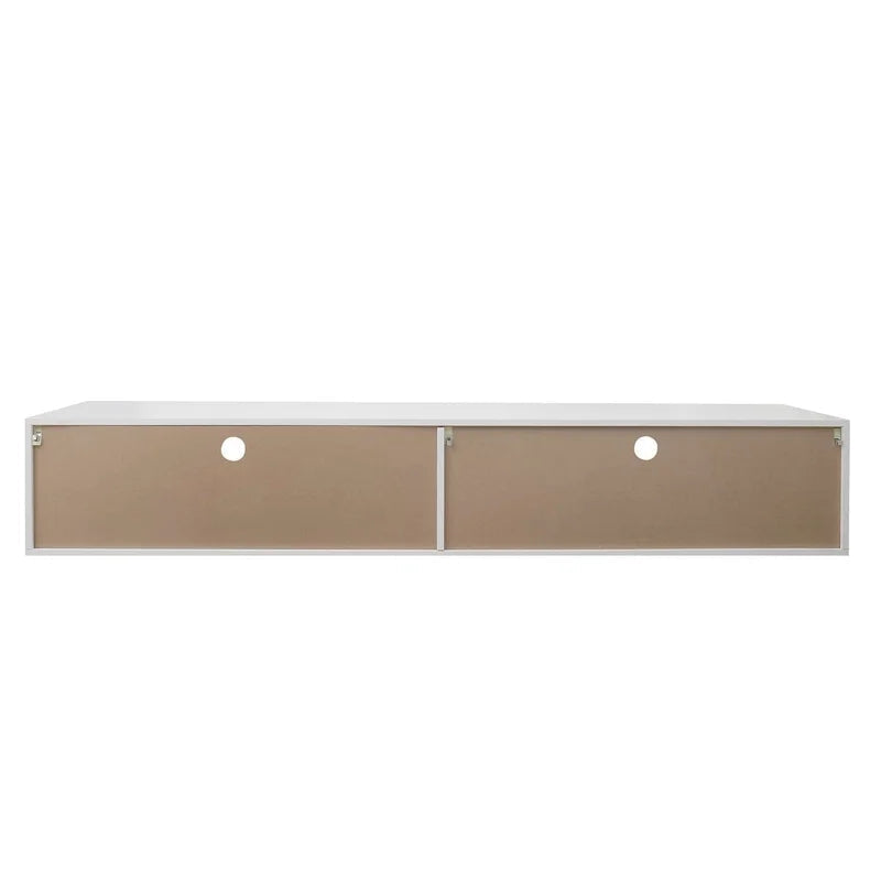 Wall Mounted Floating 80 inch TV Stand with 20 Color LEDs, White
