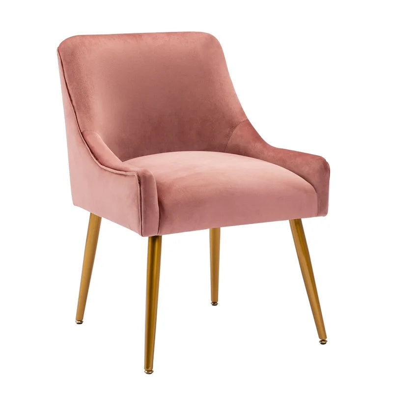 Modern Velvet Club Side Chair, Pink