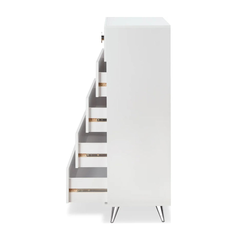 Rectangular Drawer Chest Clothes Cabinet, White
