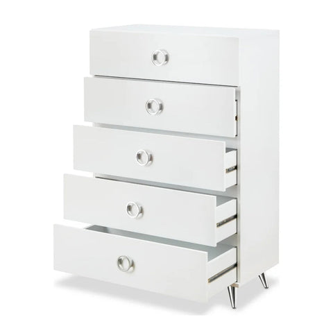 Rectangular Drawer Chest Clothes Cabinet, White