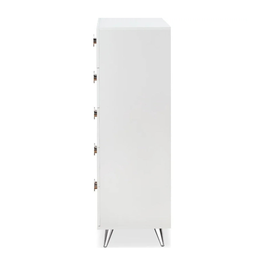 Rectangular Drawer Chest Clothes Cabinet, White