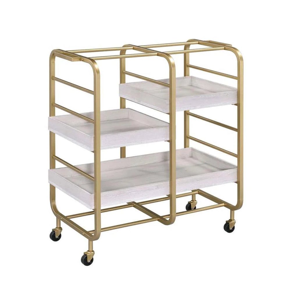 Serving Cart with 3 Open Compartments