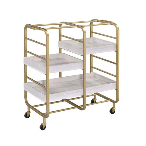 Serving Cart with 3 Open Compartments