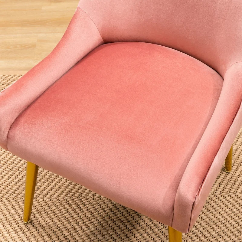 Modern Velvet Club Side Chair, Pink