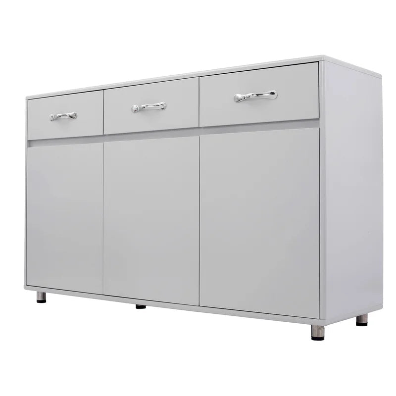 Metal Sideboard Storage Cabinet, Gray