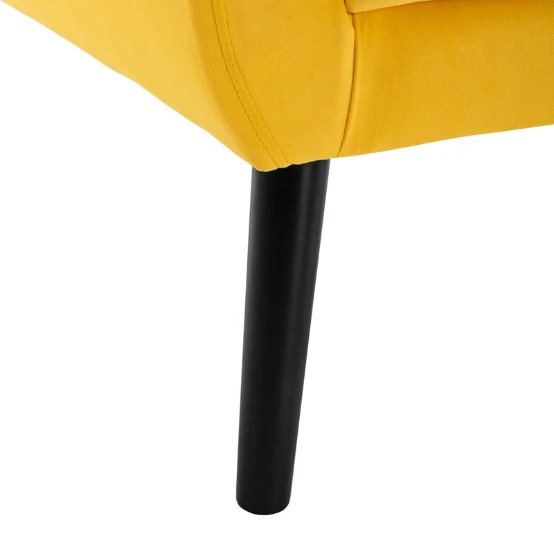 Modern Soft Velvet Material Ergonomics Sofa Chair, Yellow