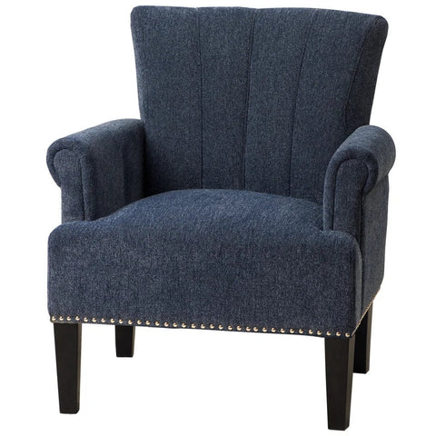Tufted Polyester Armchair Sofa Chair, Navy Blue